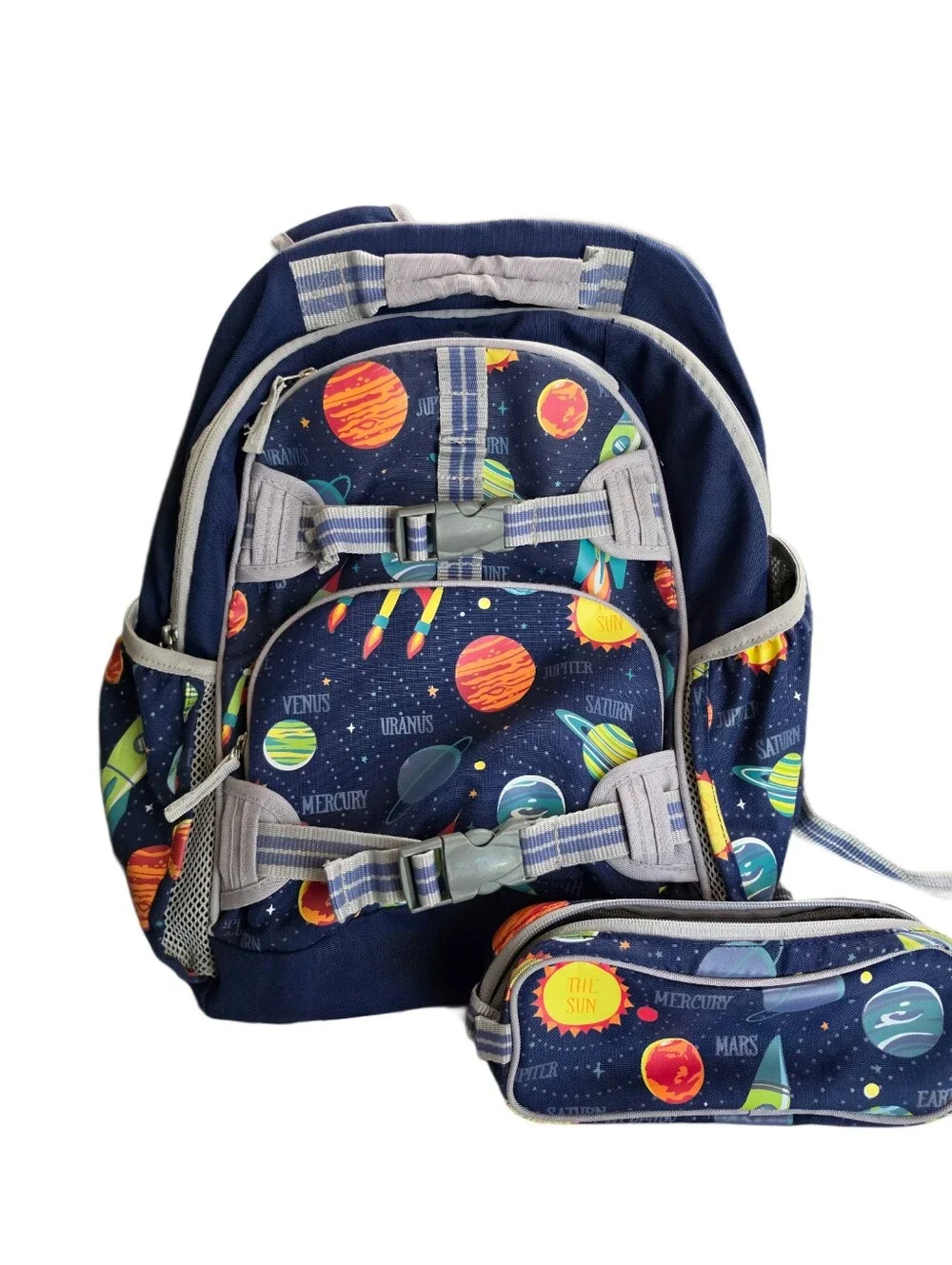 🔥Pottery Barn McKenzie Space Book Bag and RARE matching Pencil Pouch🔥